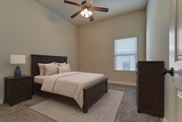 3816 Mystic Cir, Montgomery, TX 77356 - bedroom featuring light colored carpet, lofted ceiling, and a ceiling fan