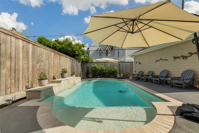 983 W 42nd St, Houston, TX 77018 - view of pool featuring a fenced backyard and a patio area
