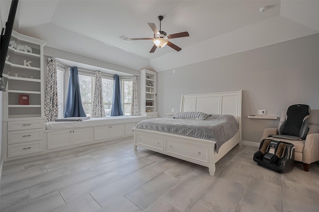 4227 Lodge Ranch Ct, Fulshear, TX 77441 - bedroom featuring lofted ceiling and ceiling fan