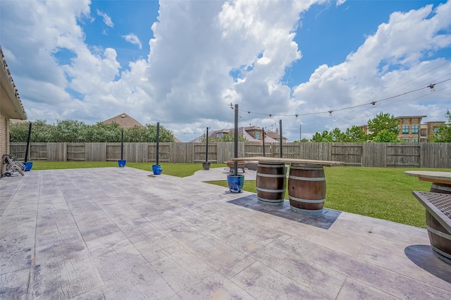 4227 Lodge Ranch Ct, Fulshear, TX 77441 - fenced backyard with a patio