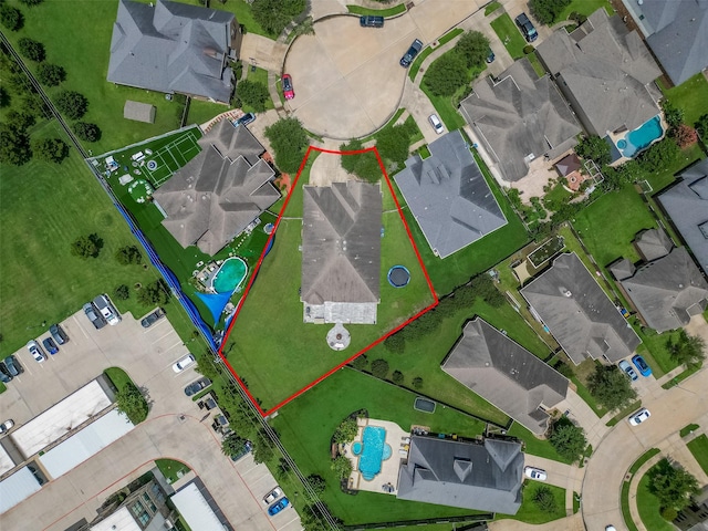 4227 Lodge Ranch Ct, Fulshear, TX 77441 - aerial view of property and surrounding area featuring property boundaries highlighted