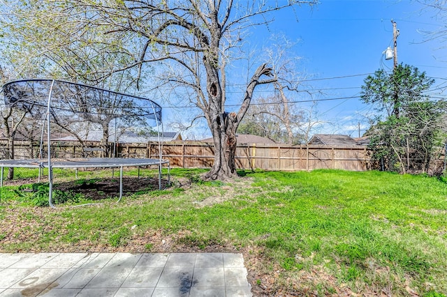 6763 Glen Rock Dr, Houston, TX 77087 - fenced backyard featuring a trampoline