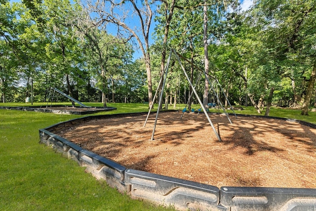 22206 Lantana Dr, Magnolia, TX 77355 - community playground with a yard and view of wooded area