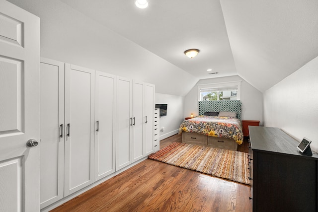 2111 Beall St, Houston, TX 77008 - bedroom with wood finished floors and lofted ceiling