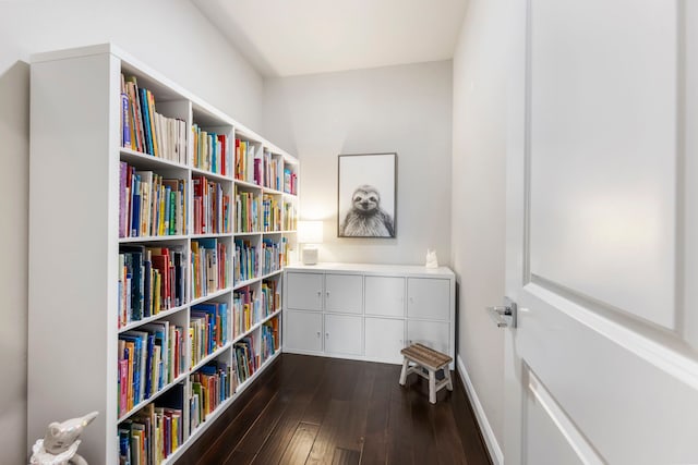 8550 Tombron Grove Rd, Magnolia, TX 77354 - sitting room featuring dark wood-style flooring and baseboards