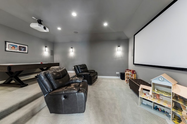 8550 Tombron Grove Rd, Magnolia, TX 77354 - carpeted cinema with baseboards and recessed lighting