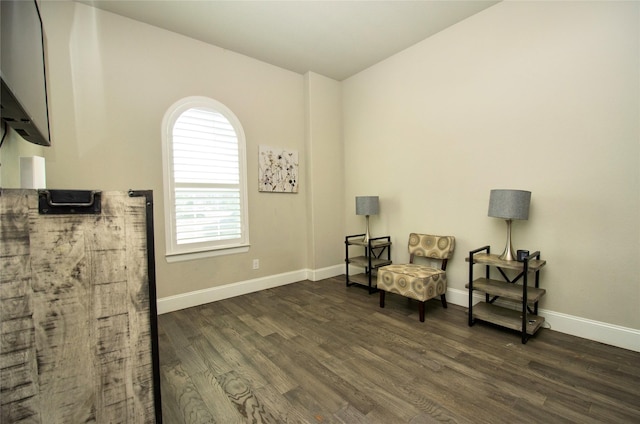 4143 Shackleton Ct, Iowa Colony, TX 77583 - living area with vaulted ceiling and dark wood-type flooring
