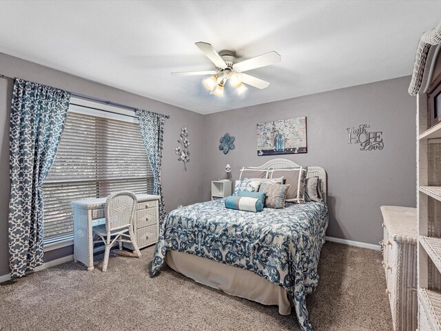 4710 Mckeever Ln, Missouri City, TX 77459 - carpeted bedroom featuring baseboards and ceiling fan