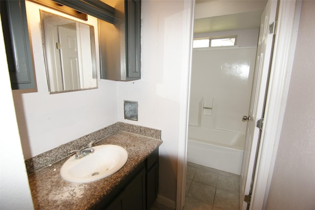 9711 Courben Ln, Houston, TX 77078 - bathroom featuring vanity, tub / shower combination, and tile patterned flooring