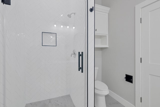 25446 Morgan Cemetery Rd, Cleveland, TX 77328 - bathroom with marble look tiles and a shower stall