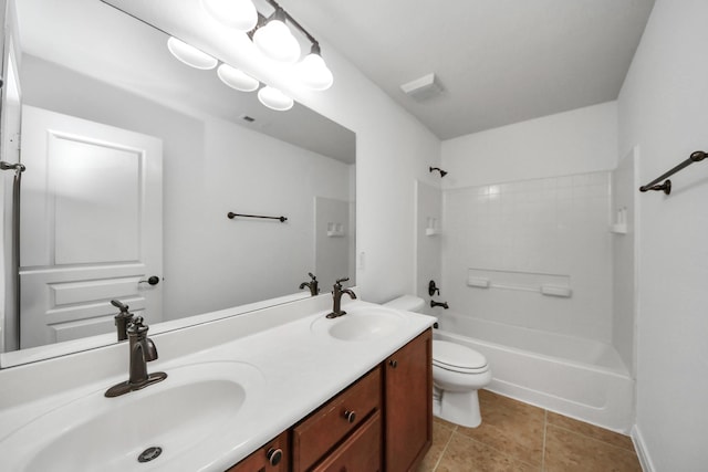 4330 Lasker Brook Ct, Katy, TX 77494 - bathroom featuring double vanity, tub / shower combination, and tile patterned floors