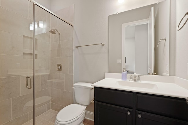 6919 Shoreline View Dr, Katy, TX 77493 - full bathroom featuring vanity and a shower stall
