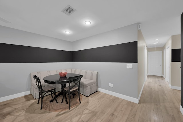 58 Sandpebble Dr, Spring, TX 77381 - dining room featuring attic access, light wood-style floors, and recessed lighting