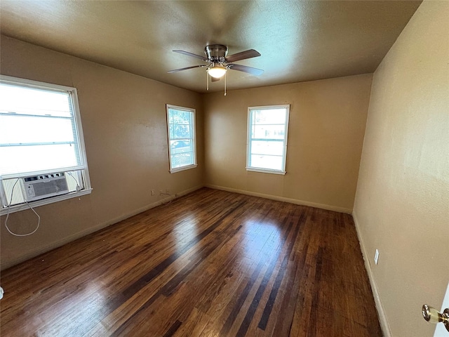 2066 Earl St, Beaumont, TX 77703 - empty room featuring wood finished floors, a ceiling fan, and cooling unit