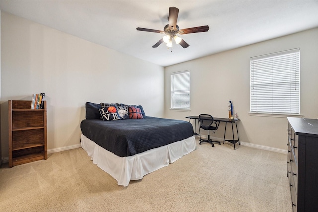 5119 Kendalia Cloud Ln, Fulshear, TX 77441 - bedroom with light colored carpet and a ceiling fan