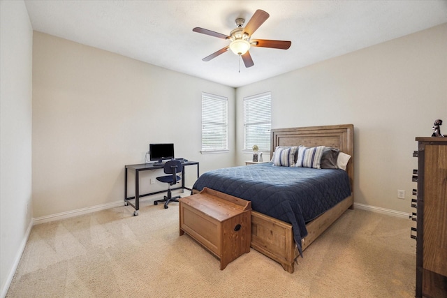 5119 Kendalia Cloud Ln, Fulshear, TX 77441 - bedroom featuring a desk, light colored carpet, and a ceiling fan
