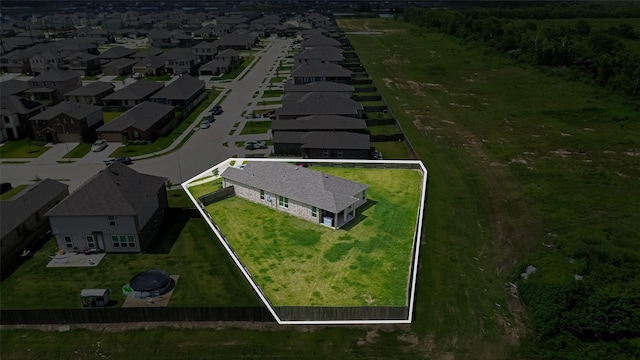 7227 Birchville Dr, Rosharon, TX 77583 - aerial view of residential area featuring property parcel outlined