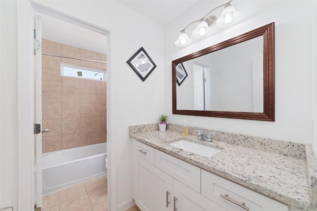 12712 Plummersville St, Houston, TX 77072 - full bathroom featuring vanity, shower / washtub combination, and tile patterned floors