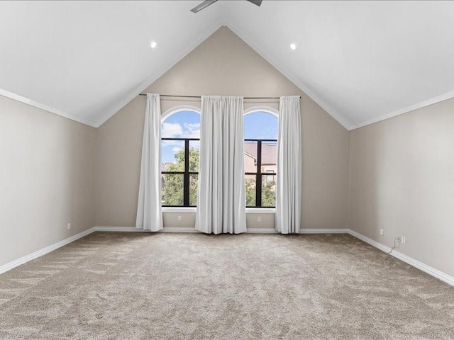 405 Reinerman St, Houston, TX 77007 - additional living space with carpet floors, vaulted ceiling, and recessed lighting