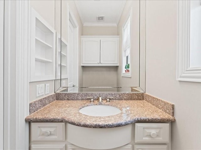 405 Reinerman St, Houston, TX 77007 - bathroom with vanity and crown molding
