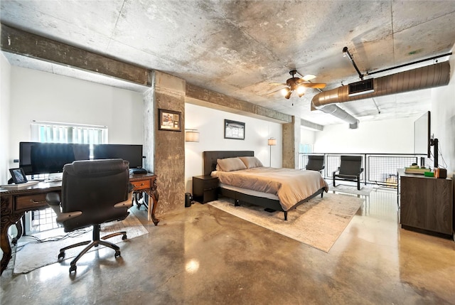 2000 Bagby St Unit 5423, Houston, TX 77002 - bedroom with concrete flooring and a desk