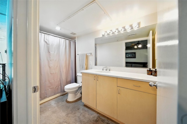 2000 Bagby St Unit 5423, Houston, TX 77002 - bathroom featuring unfinished concrete flooring, vanity, and curtained shower