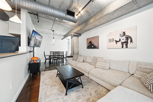 2000 Bagby St Unit 5423, Houston, TX 77002 - living room with baseboards and finished concrete floors