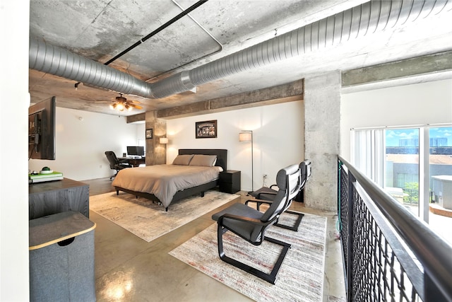 2000 Bagby St Unit 5423, Houston, TX 77002 - bedroom with concrete flooring and an office area