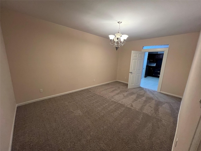 6633 W Sam Houston Pkwy S Unit 1A, Houston, TX 77072 - carpeted empty room with a chandelier and baseboards