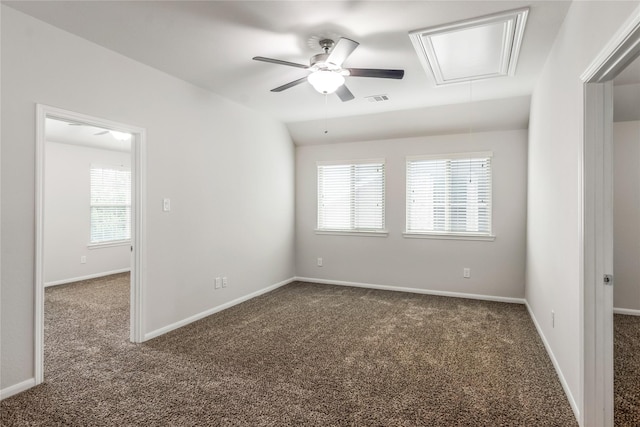 18723 Pilot Knolls Dr, Cypress, TX 77433 - carpeted empty room featuring attic access, healthy amount of natural light, and a ceiling fan