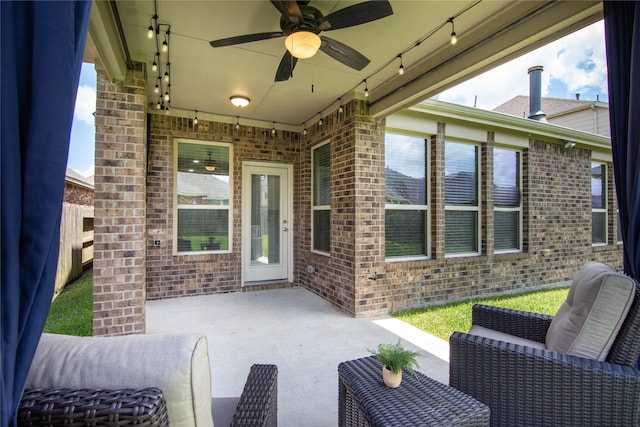 18723 Pilot Knolls Dr, Cypress, TX 77433 - view of patio featuring ceiling fan