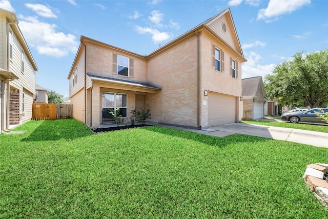 3530 Barkers Crossing Ave, Houston, TX 77084 - traditional-style house featuring brick siding, a garage, driveway, and a gate