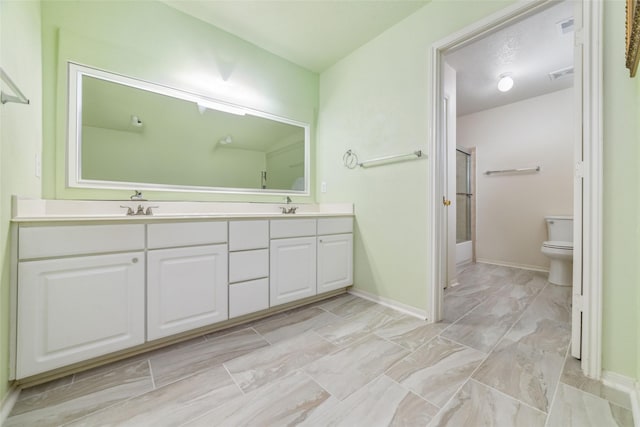 3530 Barkers Crossing Ave, Houston, TX 77084 - full bath featuring double vanity, shower / bath combination, and marble finish flooring