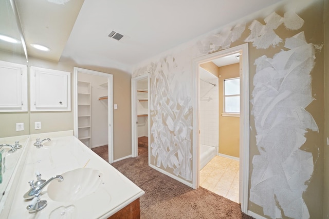 10803 Shawnbrook Dr, Houston, TX 77071 - full bath with double vanity, shower / washtub combination, and a spacious closet