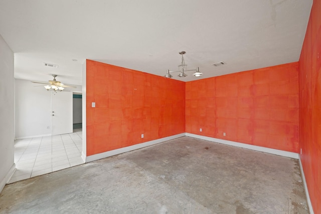 10803 Shawnbrook Dr, Houston, TX 77071 - empty room with unfinished concrete floors and a ceiling fan