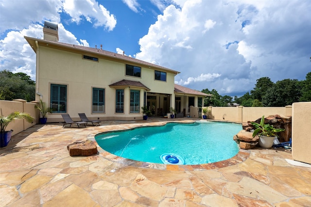 27514 Siandra Creek Ln, Spring, TX 77386 - view of swimming pool featuring a patio and a fenced backyard