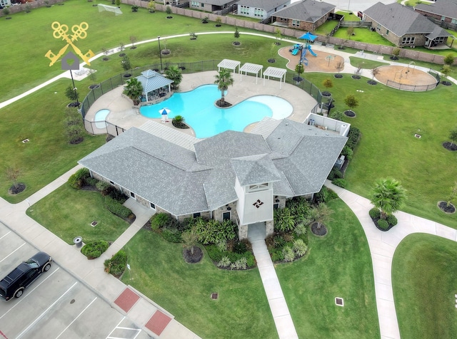 13709 Gaff Rig Dr, Texas City, TX 77510 - aerial view of a pool