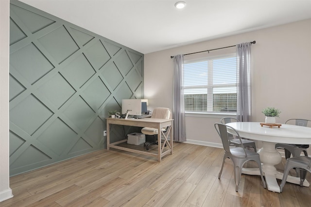 13709 Gaff Rig Dr, Texas City, TX 77510 - office featuring baseboards and light wood finished floors