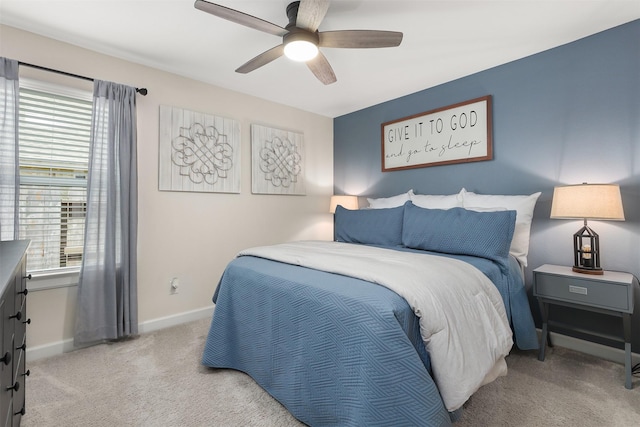 13709 Gaff Rig Dr, Texas City, TX 77510 - bedroom featuring light carpet and a ceiling fan