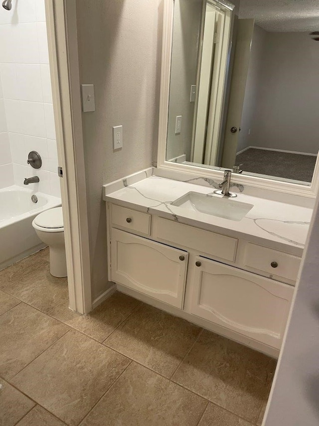 14207 Montaigne Dr, Cypress, TX 77429 - full bathroom featuring vanity, tile patterned flooring, and  shower combination