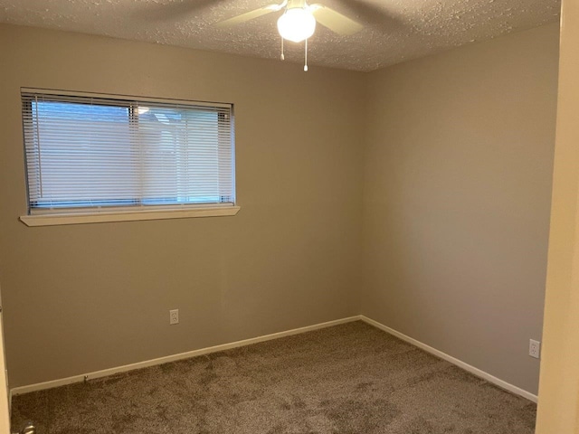 14207 Montaigne Dr, Cypress, TX 77429 - spare room with carpet flooring, a ceiling fan, and a textured ceiling