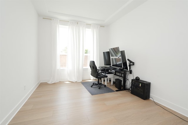 400 Horizon Light Ln, Katy, TX 77493 - office with wood finished floors and a raised ceiling