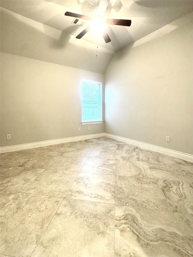 29018 Pinnacle Ridge Dr, Katy, TX 77494 - unfurnished room featuring a ceiling fan and lofted ceiling
