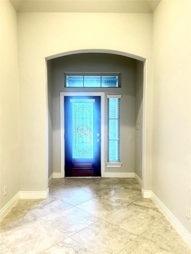 29018 Pinnacle Ridge Dr, Katy, TX 77494 - foyer entrance with arched walkways and baseboards