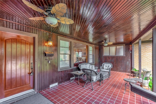 4316 Caduceus Pl, Galveston, TX 77550 - sunroom / solarium with a ceiling fan