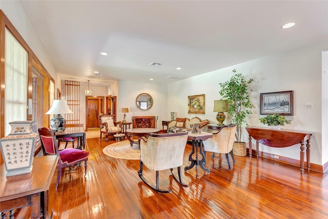 4316 Caduceus Pl, Galveston, TX 77550 - dining area featuring hardwood / wood-style flooring and recessed lighting