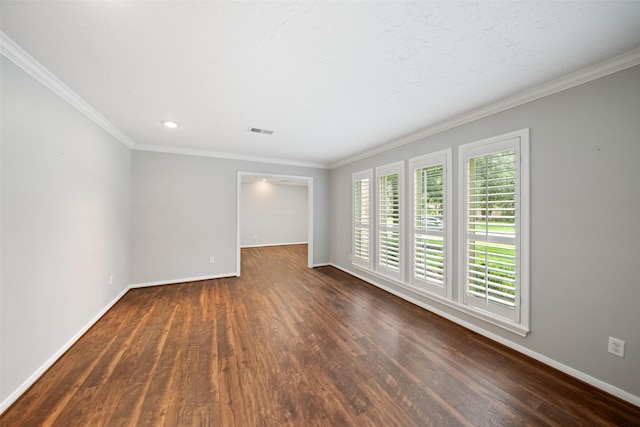 11607 Knobcrest Dr, Houston, TX 77070 - unfurnished room featuring dark wood finished floors and crown molding