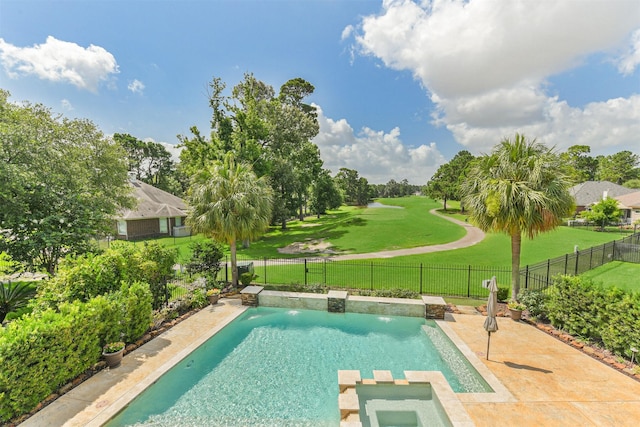 8006 Sports Haven Dr, Humble, TX 77346 - view of pool featuring a pool with connected hot tub and a fenced backyard
