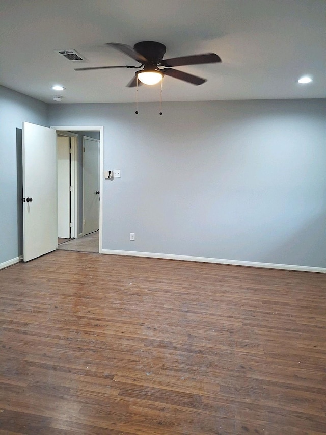 7807 Bellerive Dr, Houston, TX 77036 - empty room featuring recessed lighting, a ceiling fan, and wood finished floors