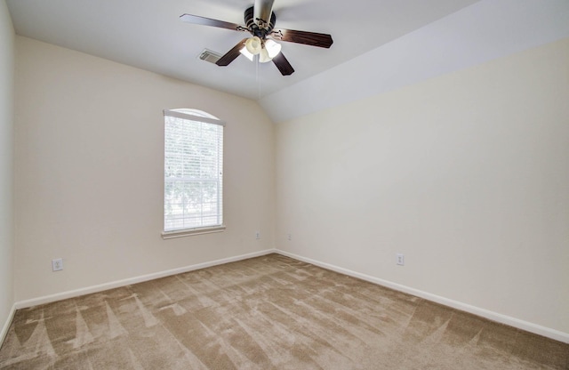 11704 Shoal Lndg, Pearland, TX 77584 - carpeted empty room featuring ceiling fan and vaulted ceiling